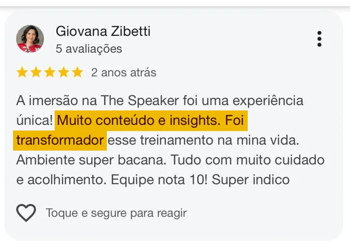 Depoimento de aluno da The Speaker