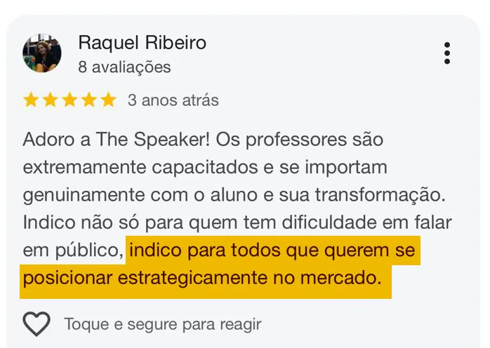 Depoimento de aluno da The Speaker