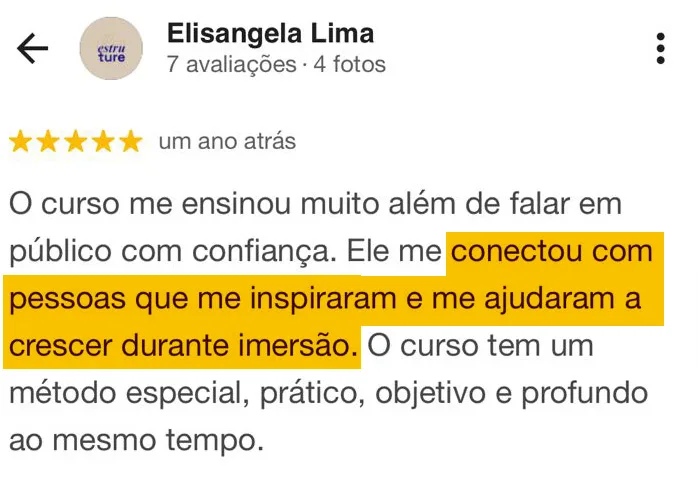Depoimento de aluno da The Speaker