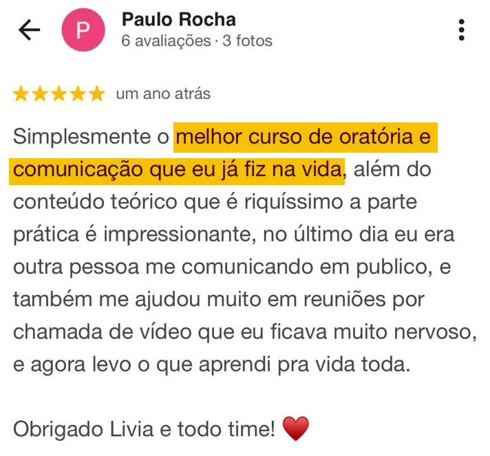 Depoimento de aluno da The Speaker