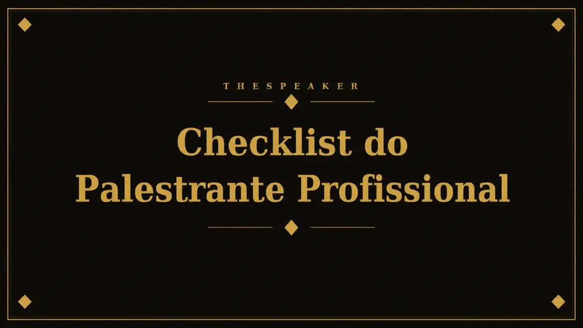 E-book Checklist do Palestrante da The Speaker
